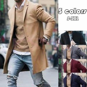 チェスターコート メンズ 無地 トレンチコート ロング丈コート