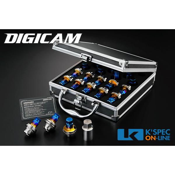 DIGICAM チタンレーシングナット 20本セット トヨタ純正 7角袋タイプ 43.5mm/ローレ...