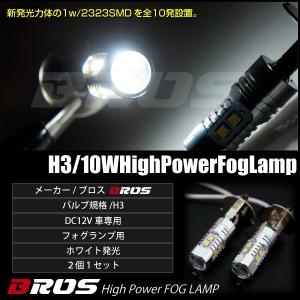 H3 LED フォグ フォグランプ 汎用 LED SMD 10W  白 ホワイト 2個セット プロジェクター レンズ付  H3 LED バルブ フォグバルブ LED化｜ksplanning