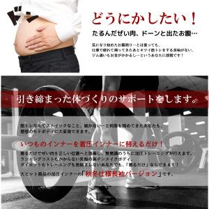 加圧シャツ メンズ 長袖 Vネック ブラック ...の詳細画像1