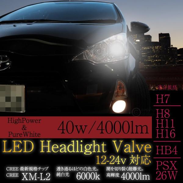 LED CREE ヘッドライト バルブ 40W 4000lm HB4 H7 H8 H11 H16 P...