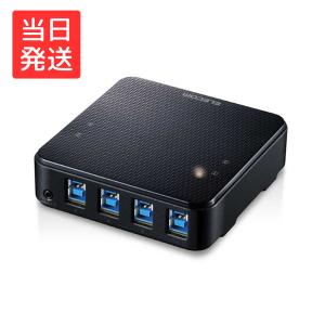 エレコム USB切替器 PC→4ポート USB3.0→4ポート 手元スイッチ ブラック U3SW-T4の商品画像