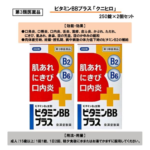 【第3類医薬品】ビタミンBBプラス「クニヒロ」 250錠 ×2
