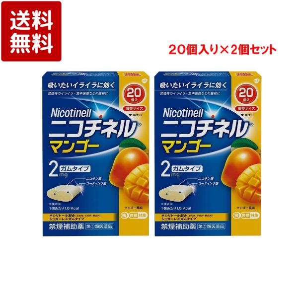 【指定第2類医薬品】ニコチネル マンゴー 20個 ×2