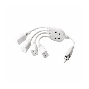 (まとめ)エレコム ACアダプタ用電源延長コード(4個口) T-ADR4WH〔×3セット〕