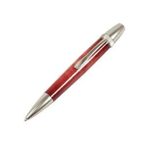 キャンディカラー ボールペン/文房具 〔Red カーリーメイプル〕 パーカータイプ 芯：0.7mm 日本製 文具 『Air Brush Wood Pen』