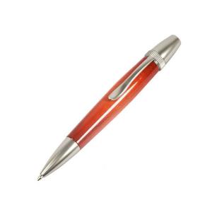 キャンディカラー ボールペン/文房具 〔Orange カーリーメイプル〕 パーカータイプ 芯：0.7mm 日本製 文具 『Air Brush Wood Pen』