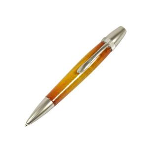 キャンディカラー ボールペン/文房具 〔Yellow カーリーメイプル〕 パーカータイプ 芯：0.7mm 日本製 文具 『Air Brush Wood Pen』