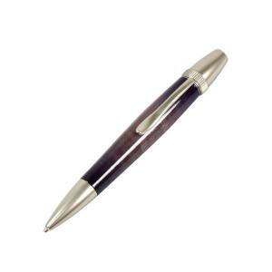 キャンディカラー ボールペン/文房具 〔Purple カーリーメイプル〕 パーカータイプ 芯：0.7mm 日本製 文具 『Air Brush Wood Pen』