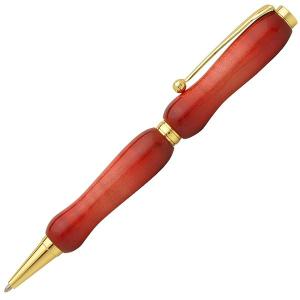 キャンディカラー ボールペン/文房具 〔Red カーリーメイプル〕 クロスタイプ 芯：0.7mm 日本製 文具 『Air Brush Wood Pen』
