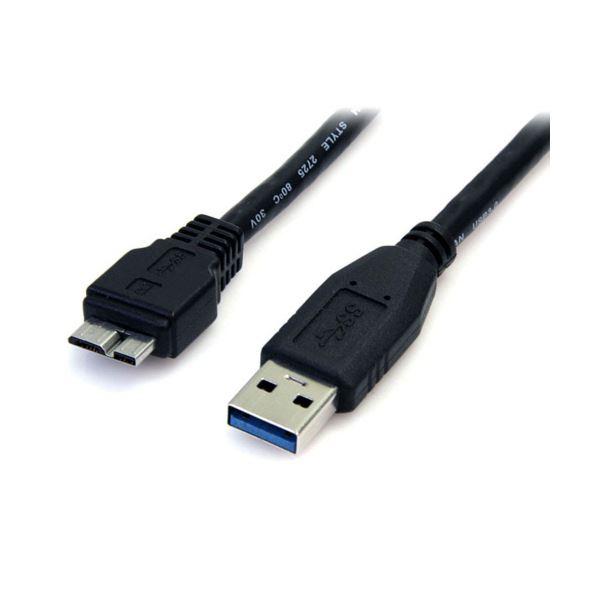 （まとめ）StarTech.com USB3.0ケーブル 0.5m Type A-Micro B オ...