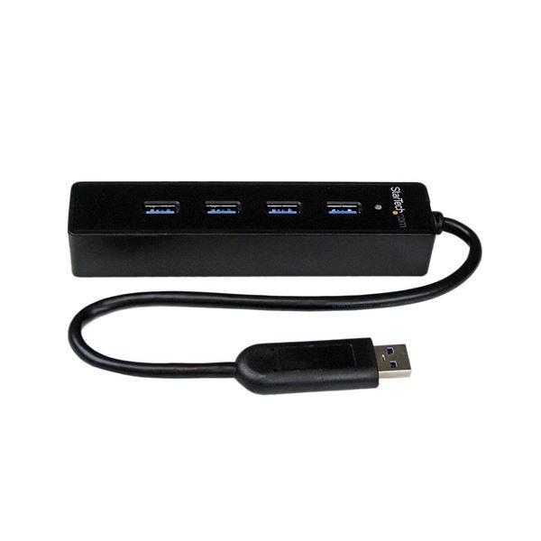 （まとめ）StarTech.com 4ポート SuperSpeed USB3.0ハブ ブラック ST...