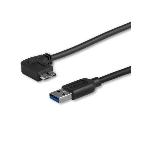 （まとめ） StarTech.com Micro USB3.0 スリムケーブル 片側左向きL型 0....