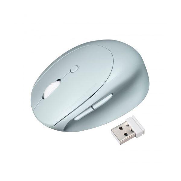 サンワサプライ 静音ワイヤレス小型エルゴノミクスマウス 充電式 5ボタン ブルー MA-EWBS52...