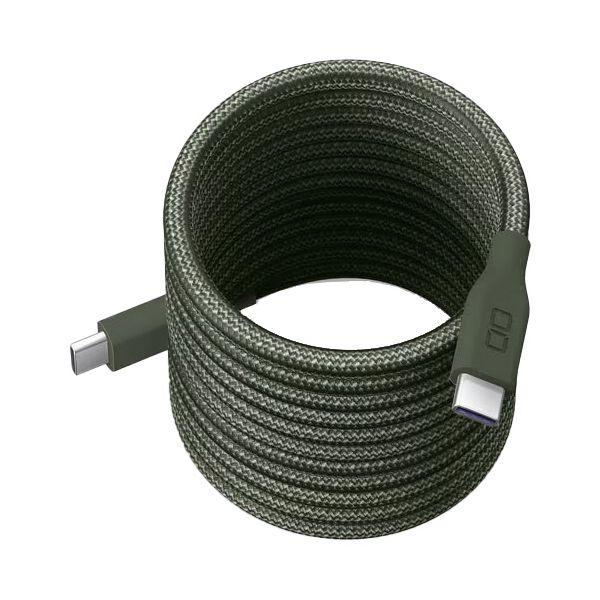 （まとめ） CIO スパイラルケーブル CtoC 2m モスグリーン CIO-NLSC30000-C...