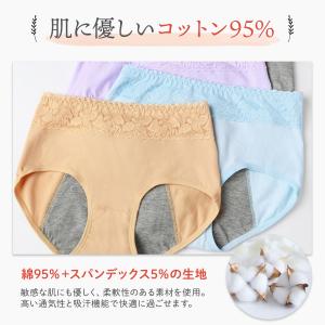 サニタリーショーツ 3枚セット 綿 夜用 大き...の詳細画像2