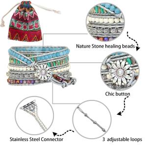 Apple Watch Band Bracelet for Women Western Boho Bracelet Beaded Charm Fanc