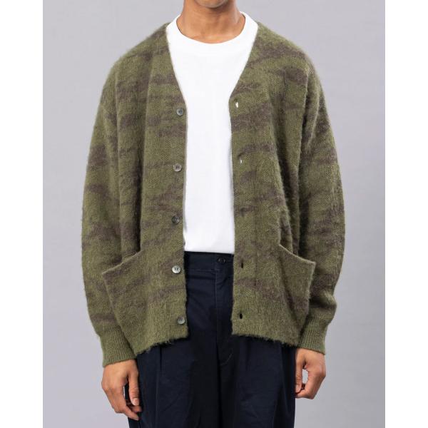 ユニフォームアウトドアスタンダード カーディガン MOHAIR KNIT CAMO CARDIGAN...
