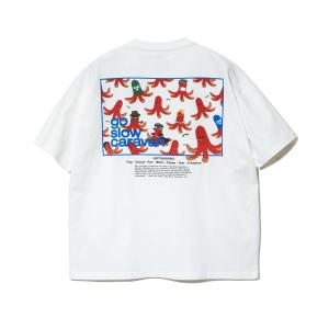 ゴースローキャラバン Ｔシャツ USA/C スクエアLOGOバックプリントゆったりTEE メンズ go slow caravan｜グッドオープンエアズ マイクス