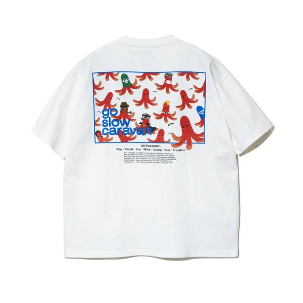 ゴースローキャラバン Ｔシャツ USA/C スクエアLOGOバックプリントゆったりTEE メンズ g...