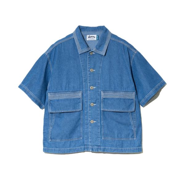 アオゾラブルーヘブン シャツ AOZORA DENIMヒッコリーSSゲームシャツ 730701 メン...