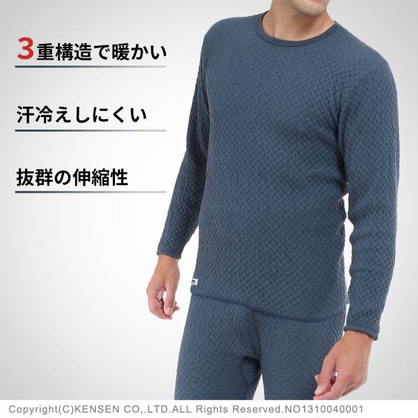 ひだまり本舗  チョモランマ 紳士長袖丸首シャツ QMS921.QMS922.QMS923 ひだまり...