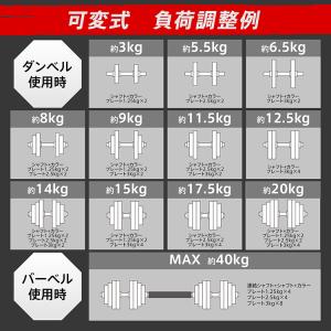 ダンベル 可変式 40kg 20kg 2個セッ...の詳細画像5
