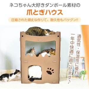キャットハウス 爪とぎ 猫ハウス 屋外 猫 ダ...の詳細画像1