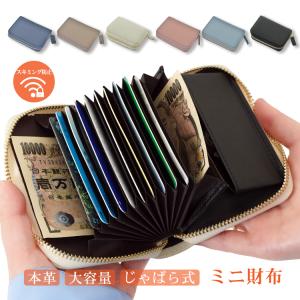 カードケース レディース 薄型 大容量 財布 本革 メンズ ミニ財布 じゃばら式 お札折らない 二つ折り コンパクト スキミング防止 小銭入れ 探しやすい おしゃれ