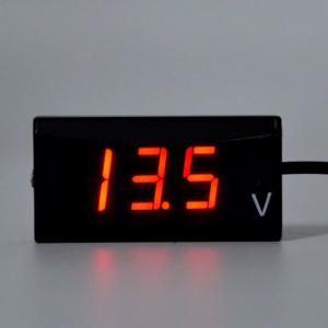 即日発送電圧計 LEDボルトメーター デジタル 防水 9V-20V 小型 バイク 単車 オートバイ スクーター 警告機能 レッド送料無料