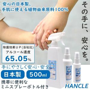 【あす】業務用アルコール 除菌 ハンドスプレー 手指 500ml 携帯用 ボトル付き トリガーノズル 4点セット 手にやさしい成分配合 ウイルス対策 詰め替え即日発送