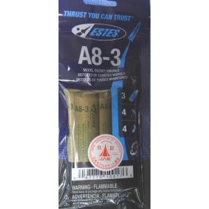 A8-3型エンジン、JARシール付ロケットモーター(当分の間、ご注文は最大5パックまで）