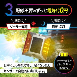 ソーラー ガーデンライト 道路鋲 ライト 屋外...の詳細画像5