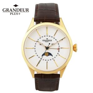 GRANDEUR PLUS グランドールプラス GRP011G1 ムーンフェイズ 牛革 レザー ウォッチ【送料無料】 watch 時計 お祝い プレゼント 【TVドラマ使用モデル】 1年保証｜ktrend