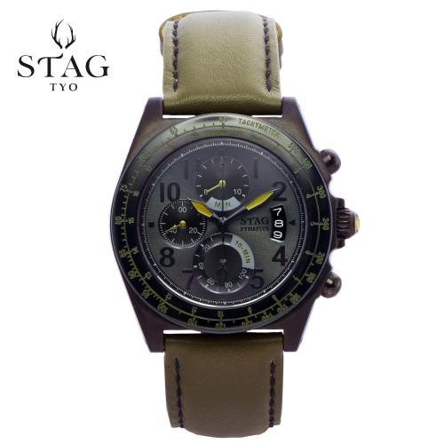STG006B2 STAG スタッグ クロノグラフ 牛革 レザー ウォッチ 【送料無料 SALE】 ...