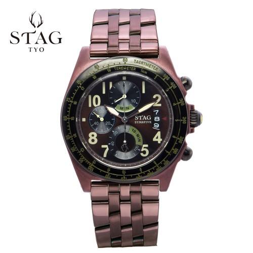 STAG スタッグ アクティブシリーズ SYM8FIVE クロノグラフ メタルバンド ウォッチ 【送...