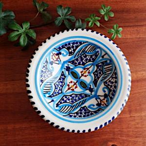 チュニジア 食器 スラマ 陶器 手描き デザート皿 ハンドメイド お皿