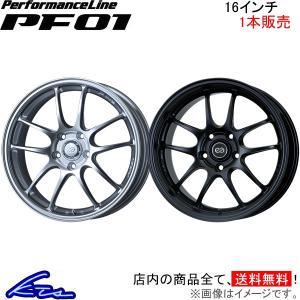 エンケイ パフォーマンスライン PF01 1本販売 ホイール マーチニスモS【16&#215;7J 4-100 INSET43】DBA-K13改 ENKEI PerformanceLine アルミホイール 1枚 単品