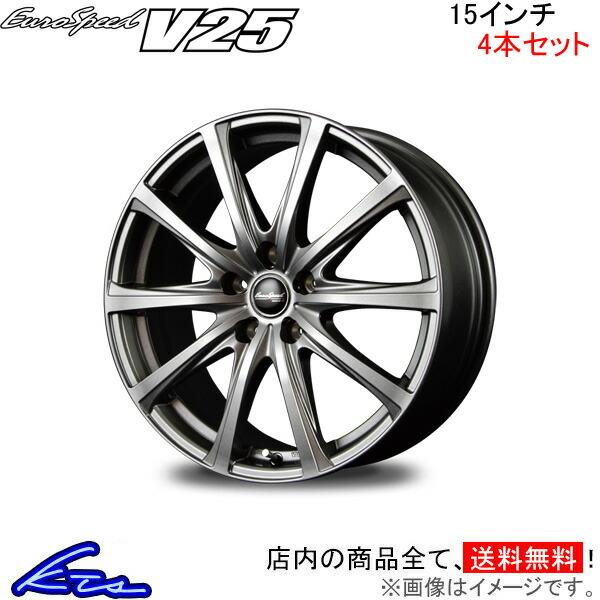 MID ユーロスピード V25 4本セット ホイール カローラ【15×6J 5-100 INSET4...