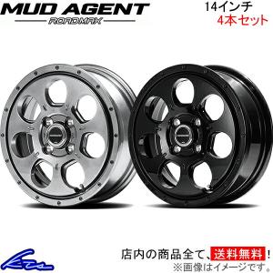 MID ロードマックス マッドエージェント 4本セット ホイール ハスラー【14×4.5J 4-100 INSET45】MR52S/MR92S ROADMAX MUD AGENT アルミホイール 4枚 1台分｜ktspartsshop2
