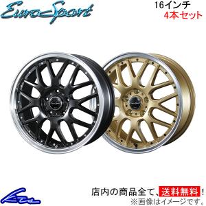 道内送料無料❗️ユーロスポーツ16インチアルミホイール☆PCD.100 軽自動車等 BLEST 16インチ 5穴 100 6J ユーロスポーツ タイプ815 ブラック