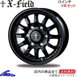 インターミラノ クロスフィールドα 4本セット ホイール ハイエース【15×6J 6-139 INSET33 BK】200系 INTER MILANO BEST X-FIELD アルファ アルミホイール｜ktspartsshop