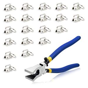 SPEEDWOX 紐留め 約21mm幅 ペンチ セット シルバー 20個入り エンドパーツ 接続金具 工具 ツール 基礎 ジャンプリン