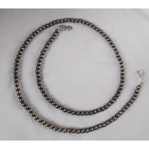 インディアンジュエリー ナバホパール シルバー ネックレス 4ミリ玉/22