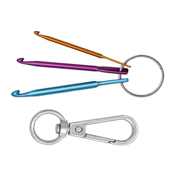 短いかぎ針3本セット　3MM/4MM/5MM　シングルヘッドかぎ針　フックポータブルトラベルキーホル...