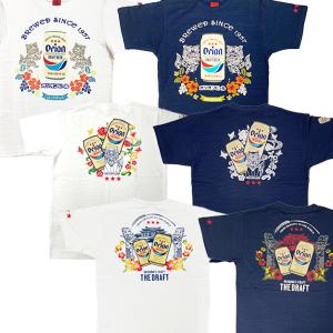 雑貨 沖縄 お土産 オリオンビール コラボ tシャツ T-SHIRTS メンズ スラブ天竺 半袖 綿100% コットン オリオン オリジナル Tシャツ 新デザイン｜kubagasaya