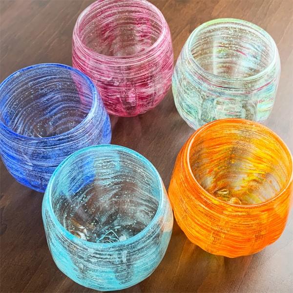 琉球ガラス グラス コップ 蛍石 ホタル石 沖縄 お土産 ギフト ブランデー 冷茶  ホタル海月グラ...