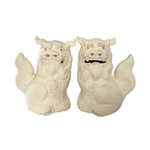 【シーサー50%OFF】糸満工芸陶苑＠白眼シーサーペア立Ｈ200 厄除け 置き物 糸満工芸陶苑＠白眼シーサーペア立H200 シーサー 沖縄産 風水 開運