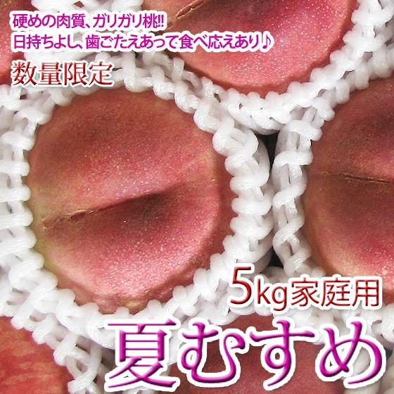 訳あり-夏むすめ かたい桃 家庭用 5kg 数量限定 もも ガリガリ桃好きさん向き♪