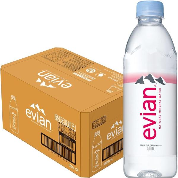 伊藤園 evian(エビアン) 硬水 ミネラルウォーター ペットボトル 500ml×24本 正規輸入...